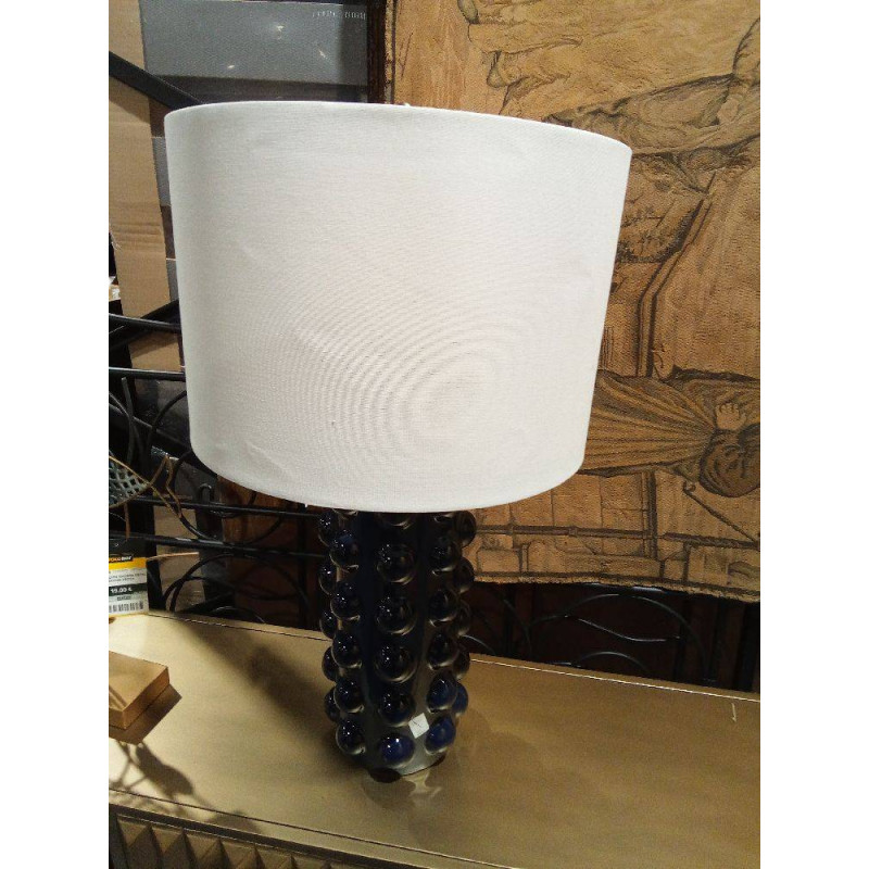 LAMPARA SOBREMESA GRES LINO 40X40X74 AZUL