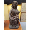 FIGURA VIRGEN Y NIÑO TALLA MADERA ANTIGUA