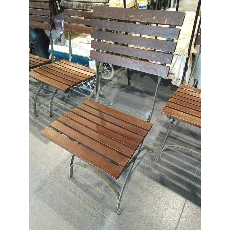 SILLA PLEGABLE MADERA FORJA