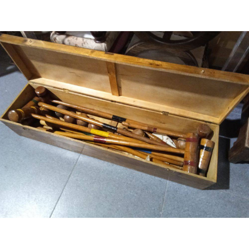 JUEGO CROQUET 8 JUGADORES ANTIGUO