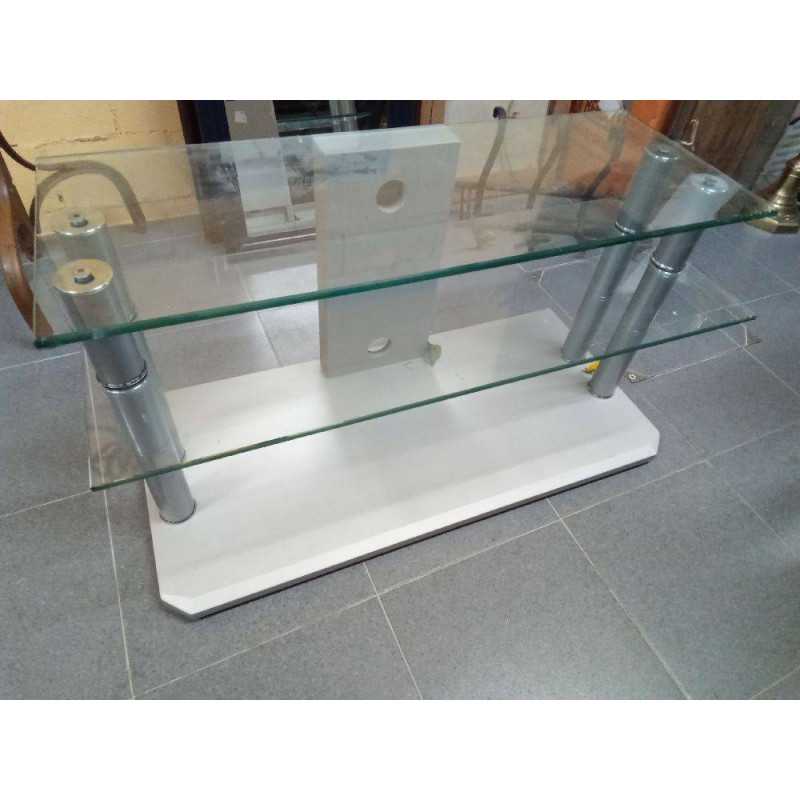 MESA TV CRISTAL GRIS