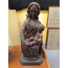 FIGURA VIRGEN Y NIÑO TALLA MADERA ANTIGUA