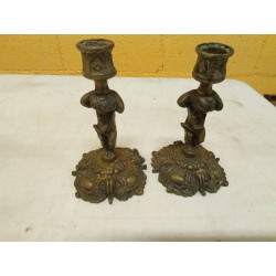 PAREJA CANDELABROS QUERUBINES