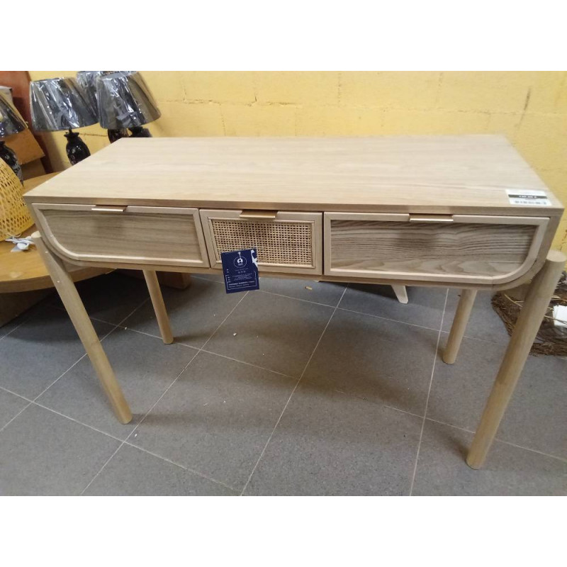 CONSOLA ABETO RATAN 108X40X77