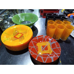 VAJILLA VINTAGE COLORES