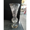 JARRON CRISTAL TALLADO PIE PLATA
