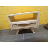 MESITA DE NOCHE MANGO RATAN 55X35X45 BLANCO ROTO