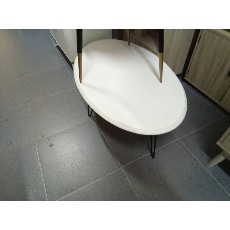 MESA BLANCA OVALADA