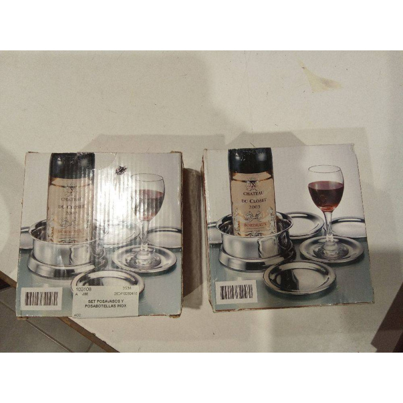SET POSAVASOS Y POSABOTELLAS INOX