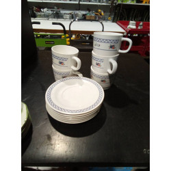 LOTE DE 5 TAZAS CON PLATO