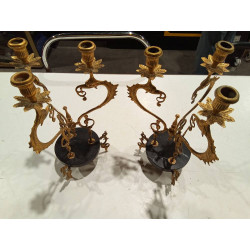 PAREJA CANDELABROS BRONCE...