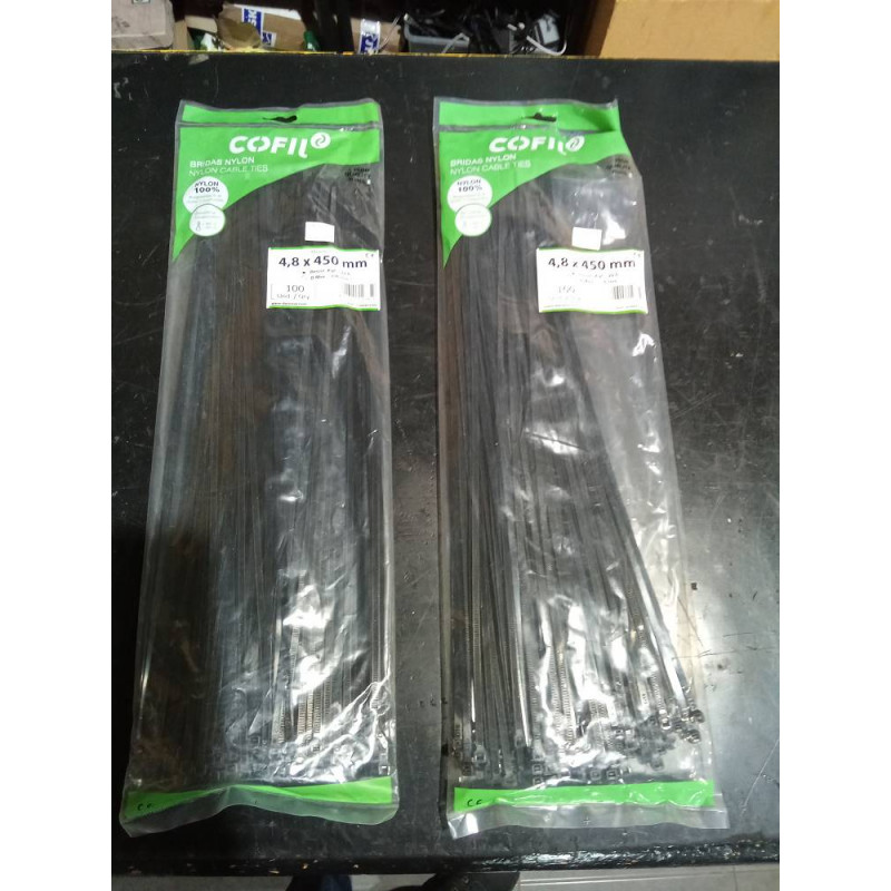 PAQUETE  100 BRIDAS DE NYLON 4,8X450MM