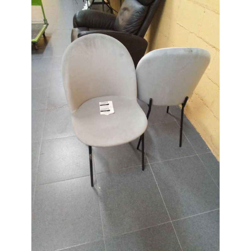 SILLA VELVET METAL 44X53X82 TERCIOPELO GRIS CLARO