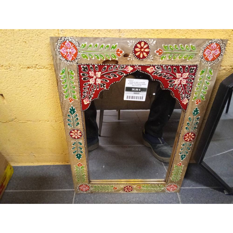 ESPEJO MDF 41X2X56 FLORAL PINTADOA AMNO MULTICOLOR