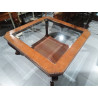 MESA CENTRO MADERA CRISTAL 104X104CM