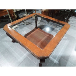MESA CENTRO MADERA CRISTAL...