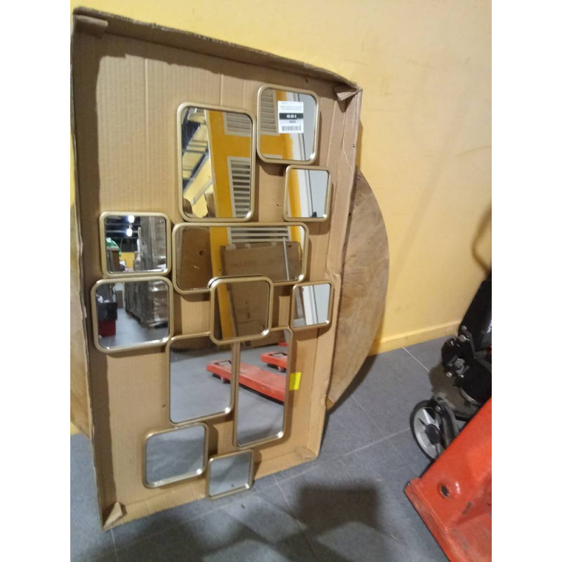 ESPEJO METAL 97,5X2,5X56 MULTIESPEJOS DORADO