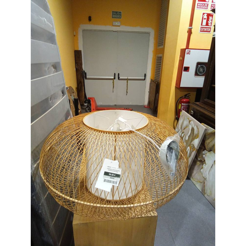 LAMPARA TECHO BAMBU 83X83X40 NATURAL