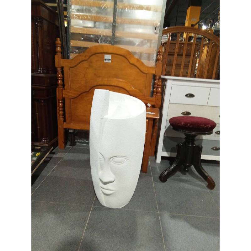 MACETERO MAGNESIA 33X33X72 CARA RUGOSO BLANCO