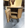 MESITA DE NOCHE PAULOWNIA METAL 55X40X55 MARRON