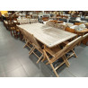 MESA COMEDOR SET 9 TECA 180X100X75 EXTENSIBLE A 24