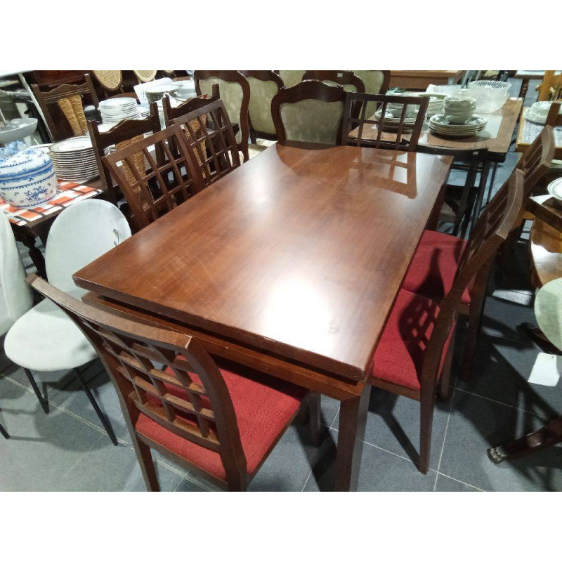 MESA COMEDOR Y 6 SILLAS 140X90 EXTENSIBLE