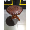 MESA PALO DE ROSA HINDU TALLADA INCRUSTACIONES LATON