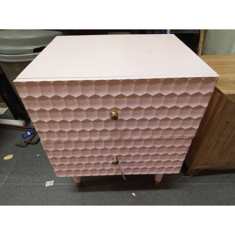 MESITA DE NOCHE MANGO METAL 52X42X65 ROSA PALO
