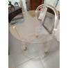 MESA AUXILIAR  CRISTAL METACRILATO RED. RUEDAS