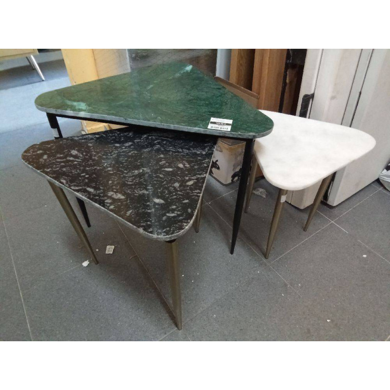 SET 3 MESITAS AUX MARMOL 68X46X53 