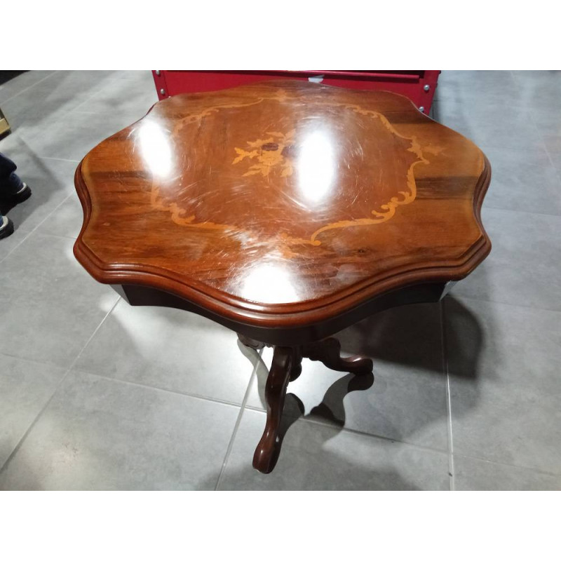 MESA AUXILIAR CAOBA MARQUETERÍA 