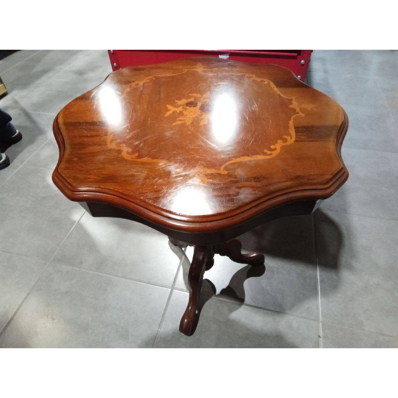 MESA AUXILIAR CAOBA MARQUETERÍA 