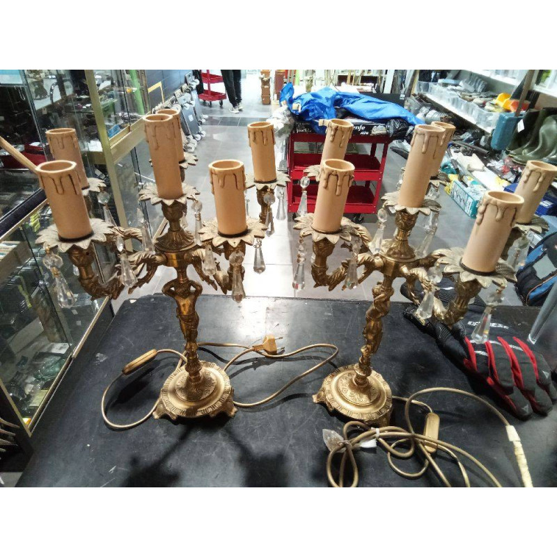 CANDELABRO BRONCE LÁMPARA 