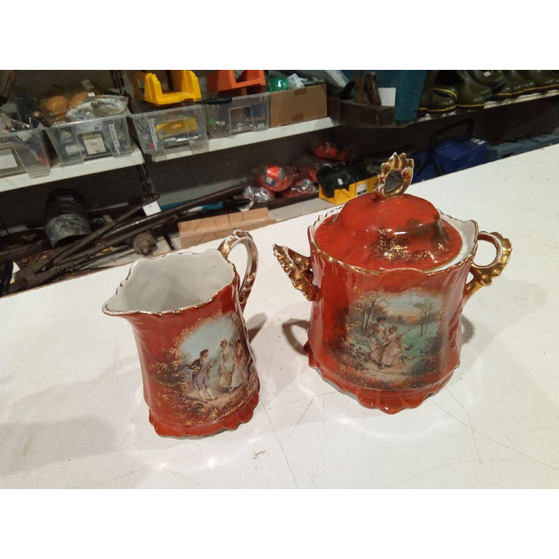 AZUCARERO Y LECHERA LIMOGES ANTIGUO