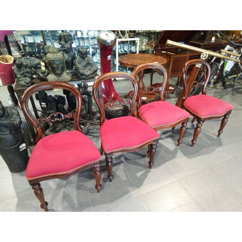 CONJUNTO 4 SILLAS CAOBA 