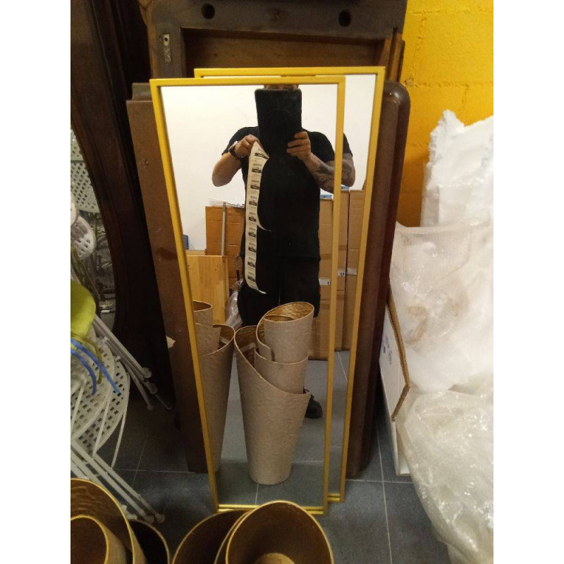 ESPEJO HIERRO CRISTAL 35X4X120 DORADO