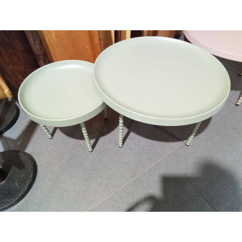 SET 2 MESITAS AUX METAL 75X75X39 BOLAS