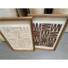 CUADRO MADERA RECICLADA PINO 42X4X62 3D BLANCO