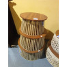 MESA CENTRO SET 3 FIBRA MDF 66X66X34 MARRON