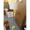 LAMPARA PIE METAL LINO DORADA 37X37X150