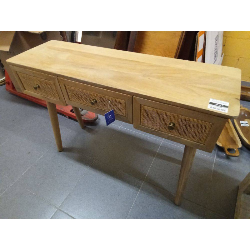 CONSOLA MANGO RATAN 110X35X76 NATURAL