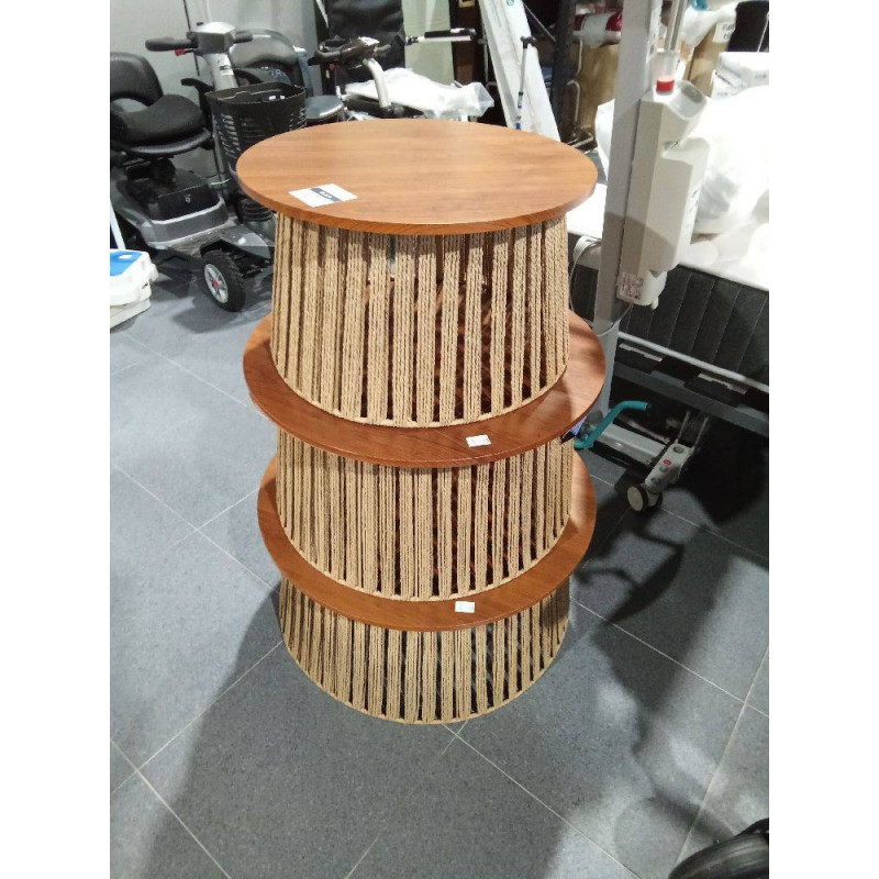MESA CENTRO SET 3 FIBRA MDF 66X66X34 MARRON