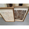 CUADRO MADERA RECICLADA PINO 42X4X62 3D BLANCO