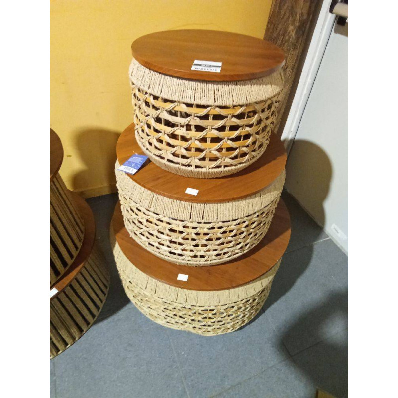 MESA CENTRO SET 3 FIBRA MDF 69X69X36 NATURAL