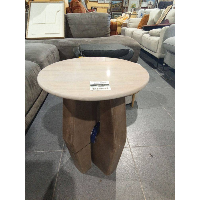 MESITA AUXILIAR MARMOL MADERA 40X40X51
