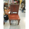 SILLA MADERA Y CUERO REPUJADO
