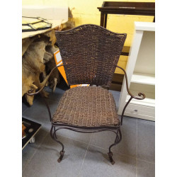 SILLA DE FORJA Y RAFIA
