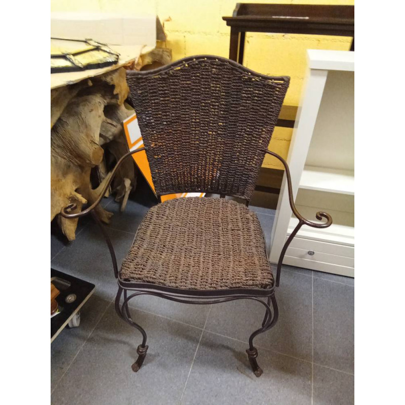 SILLA DE FORJA Y RAFIA