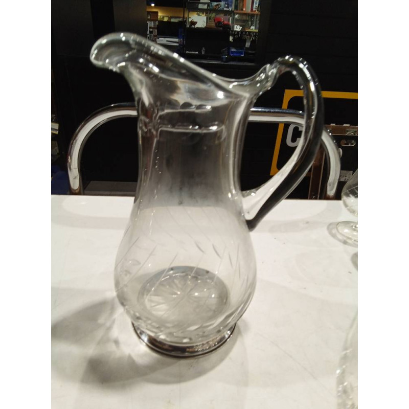 JARRA CRISTAL TALLADO PLATA