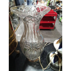 JARRÓN CRISTAL TALLADO PLATA